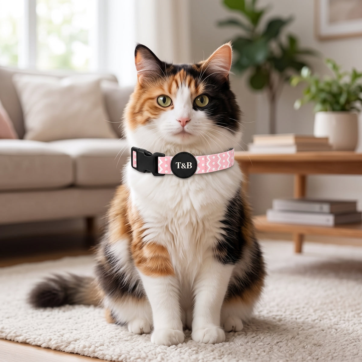 Pink Zig-Zag & Polka Dot Collar & Lead