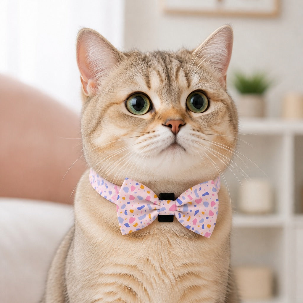 Pink Terrazzo Bow Tie