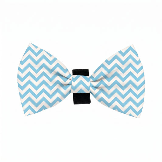 Sky Blue Chevron Bow Tie