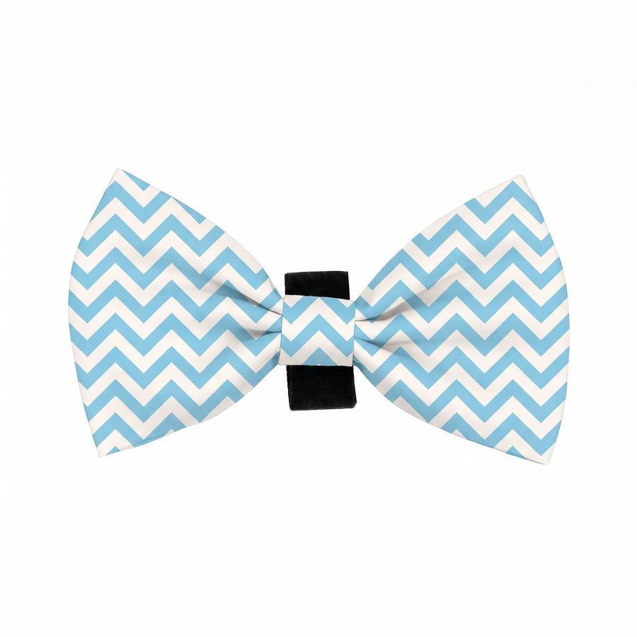 Sky Blue Chevron Bow Tie