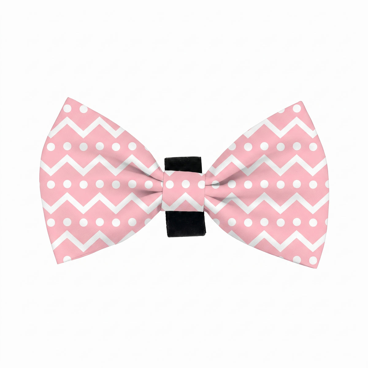 Pink Zig-Zag & Polka Dot Bow Tie