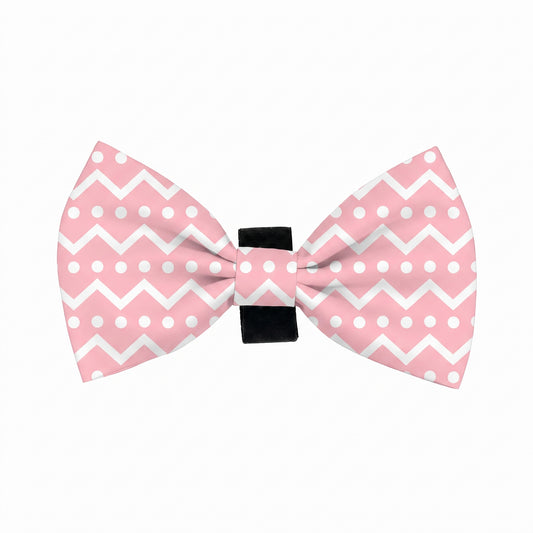 Pink Zig-Zag & Polka Dot Bow Tie