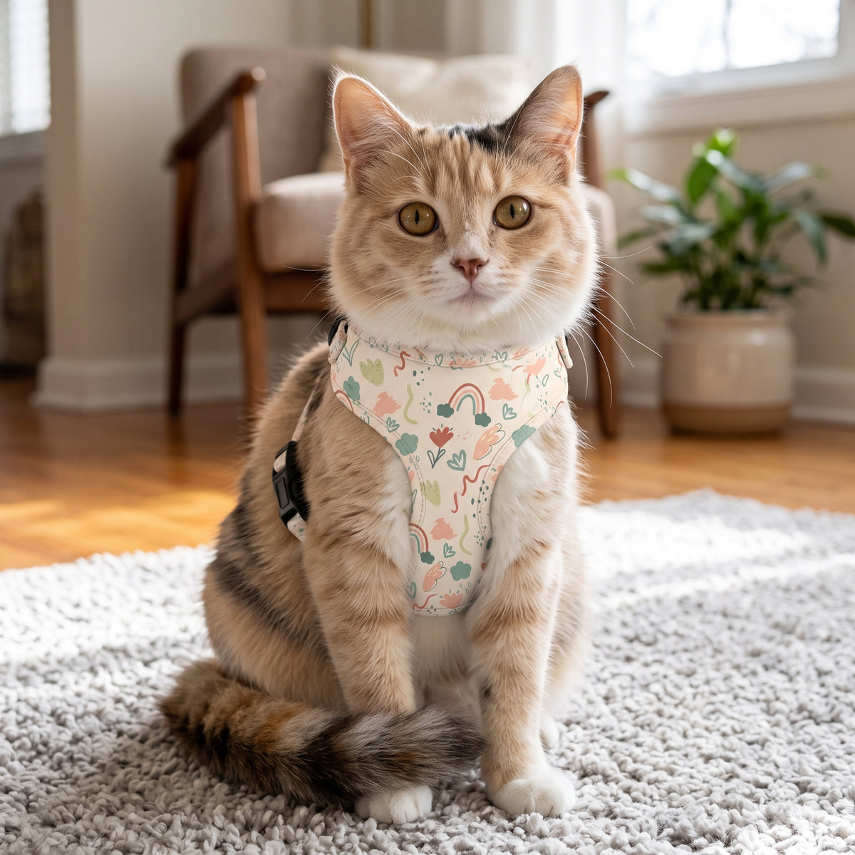 Soft Rainbow & Botanical Adjustable Harness