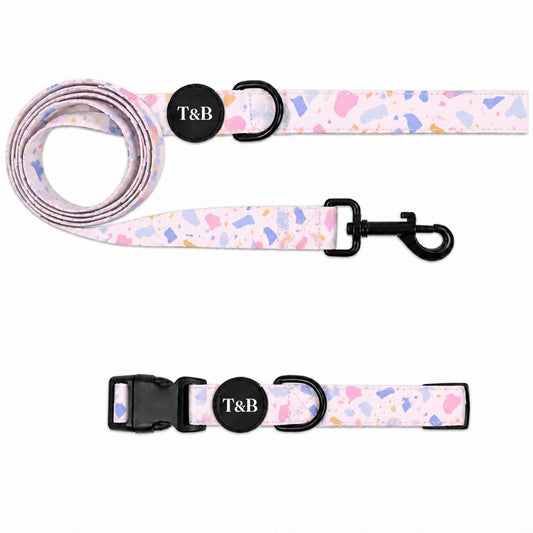Pink Terrazzo Collar & Lead Bundle